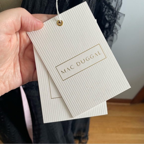 Mac Duggal 68567 Plus Size Long Sleeve Formal Midi Dress- Black- Size 20W - Picture 12 of 12